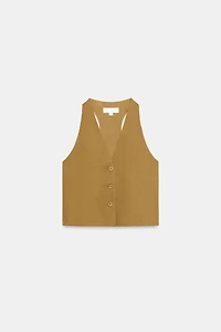 LINEN BUTTON VEST