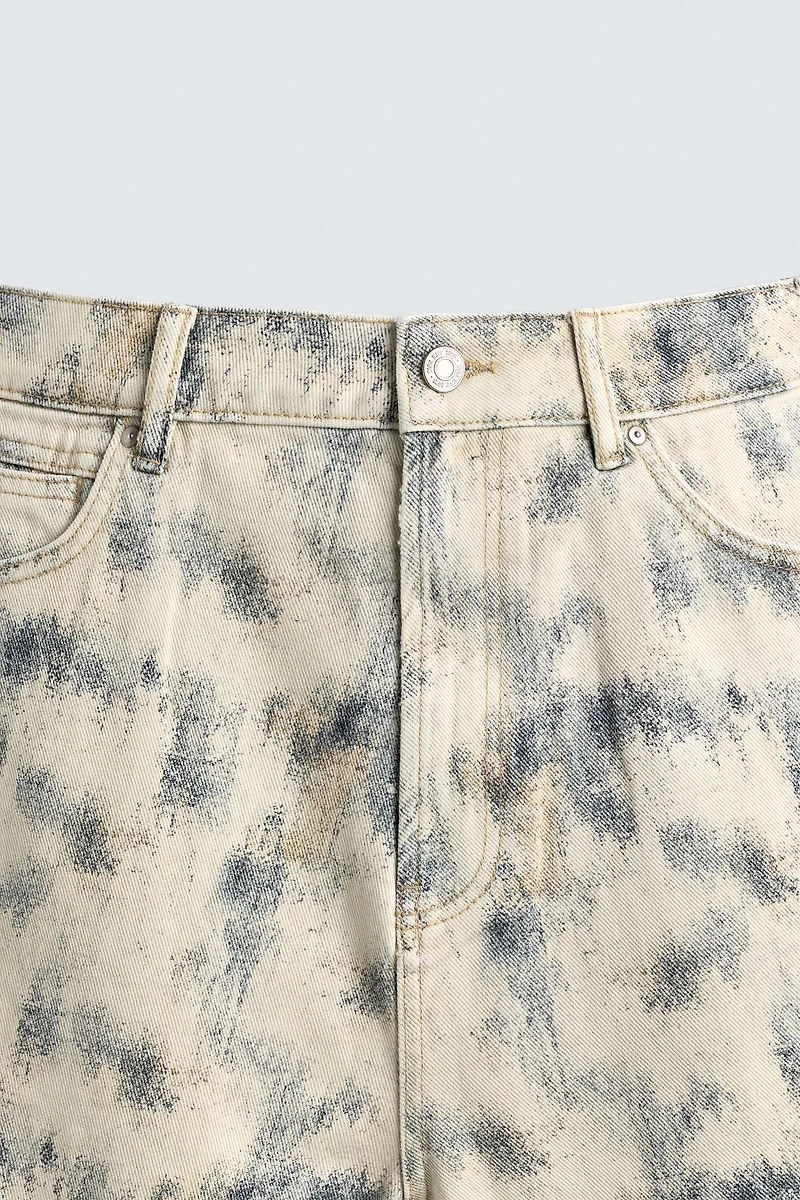 SHORT RELAXED FIT À IMPRIMÉ ABSTRAIT