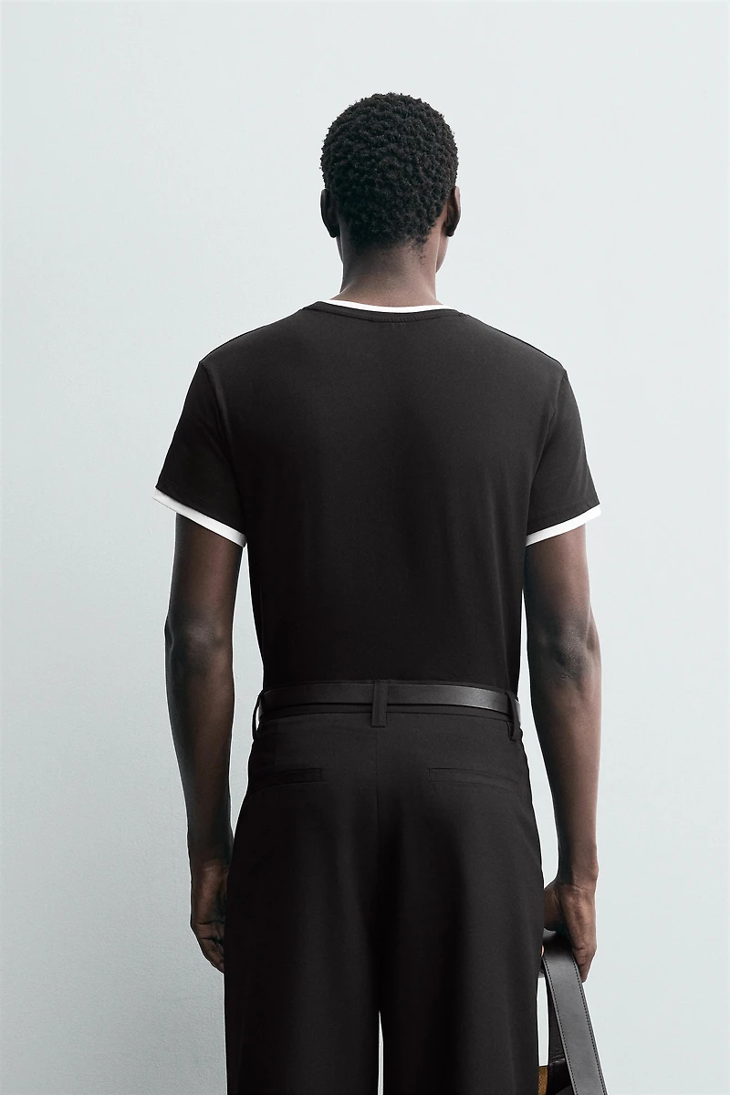 CONTRAST TRIM T-SHIRT