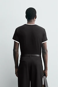 CONTRAST TRIM T-SHIRT