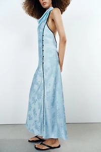 FLORAL JACQUARD MIDI DRESS