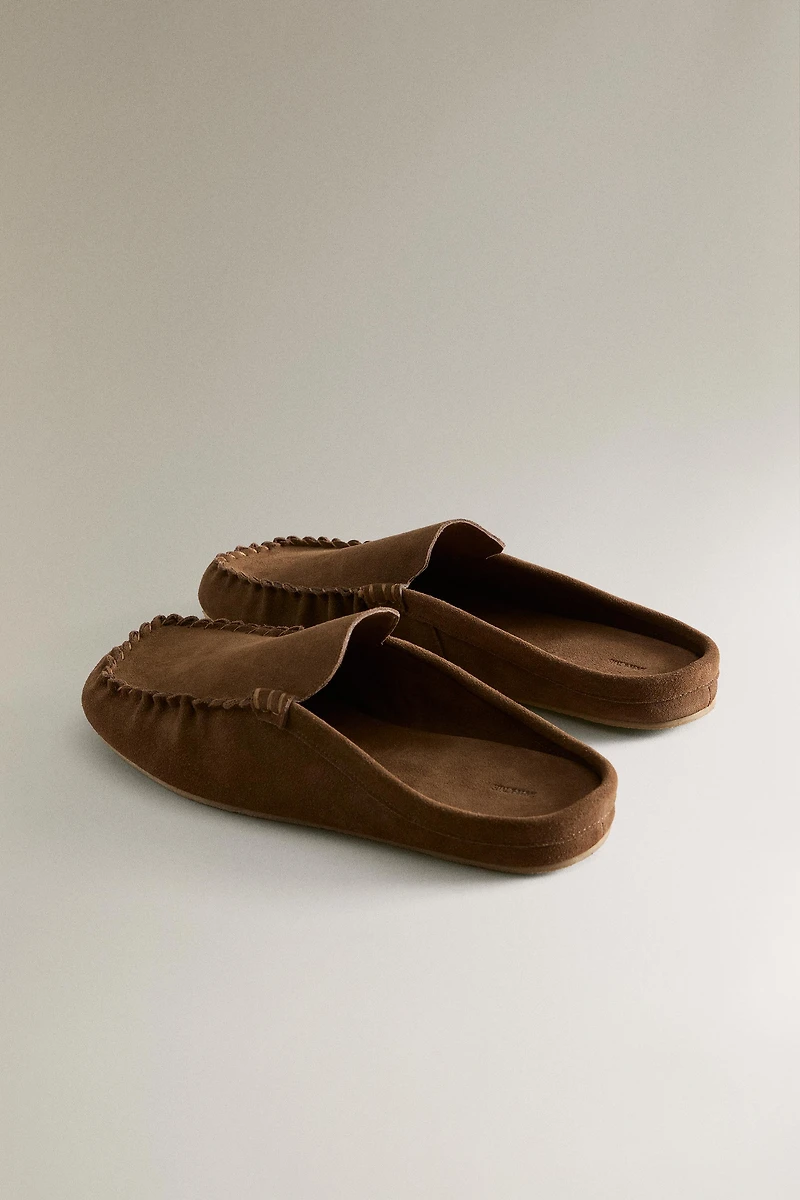 LEATHER MULE LOAFERS