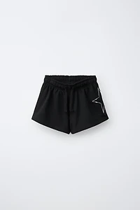 SEQUIN NUMBER PATCH SHORTS