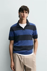 JACQUARD STRIPED KNIT POLO