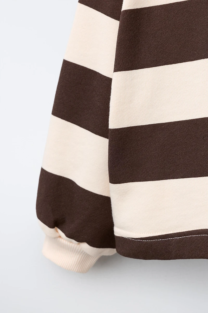 STRIPED POLO SWEATSHIRT