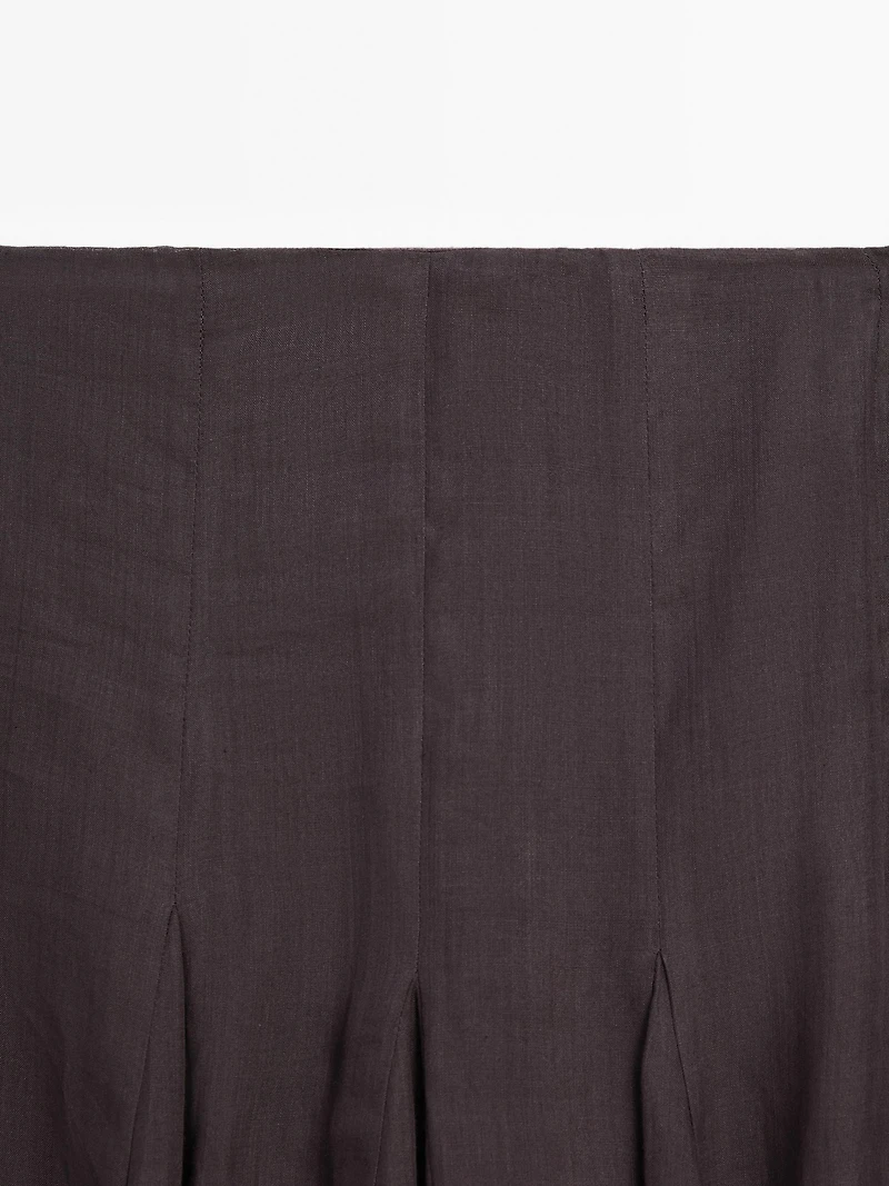100% ramie godet midi skirt - STUDIO