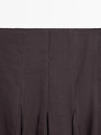100% ramie godet midi skirt - STUDIO
