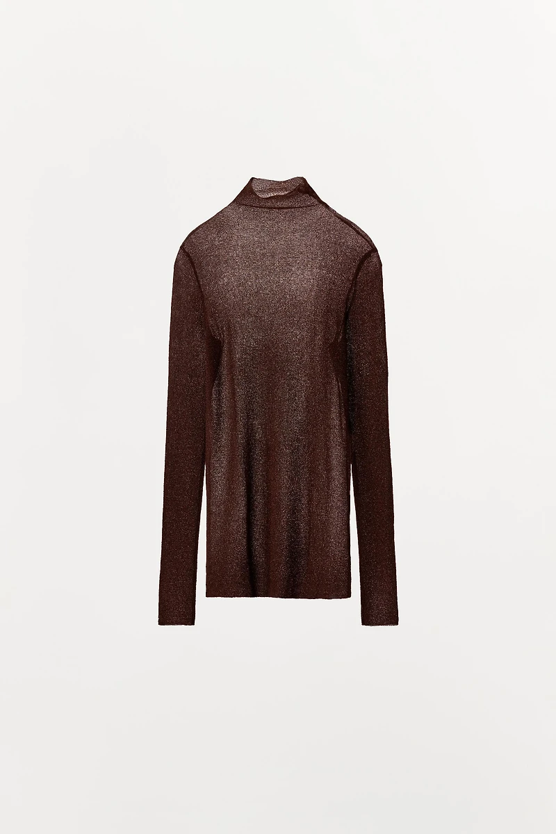 METALLIC THREAD FINE KNIT TOP