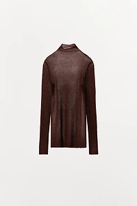 METALLIC THREAD FINE KNIT TOP