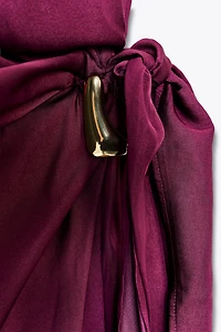 KNOTTED HALTER MINI DRESS