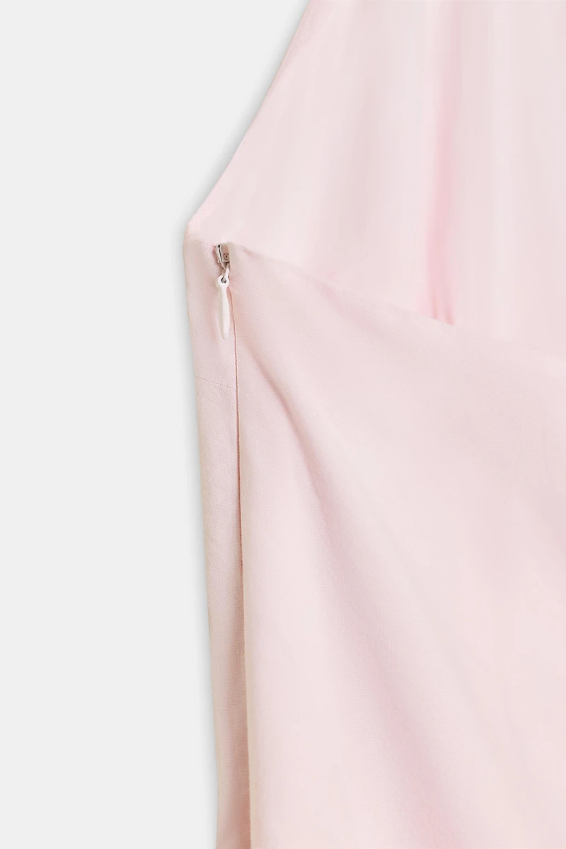 ROBE COURTE POPELINE HALTER BALLON