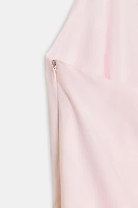 ROBE COURTE POPELINE HALTER BALLON