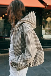 BLOUSON À CAPUCHE CARREAUX