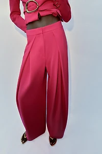 WIDE LEG PLEATED PANTS