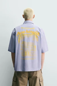 COMBINATION GRAPHIC PLAID SHIRT
