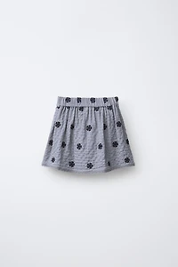 EMBROIDERED TEXTURED SKIRT
