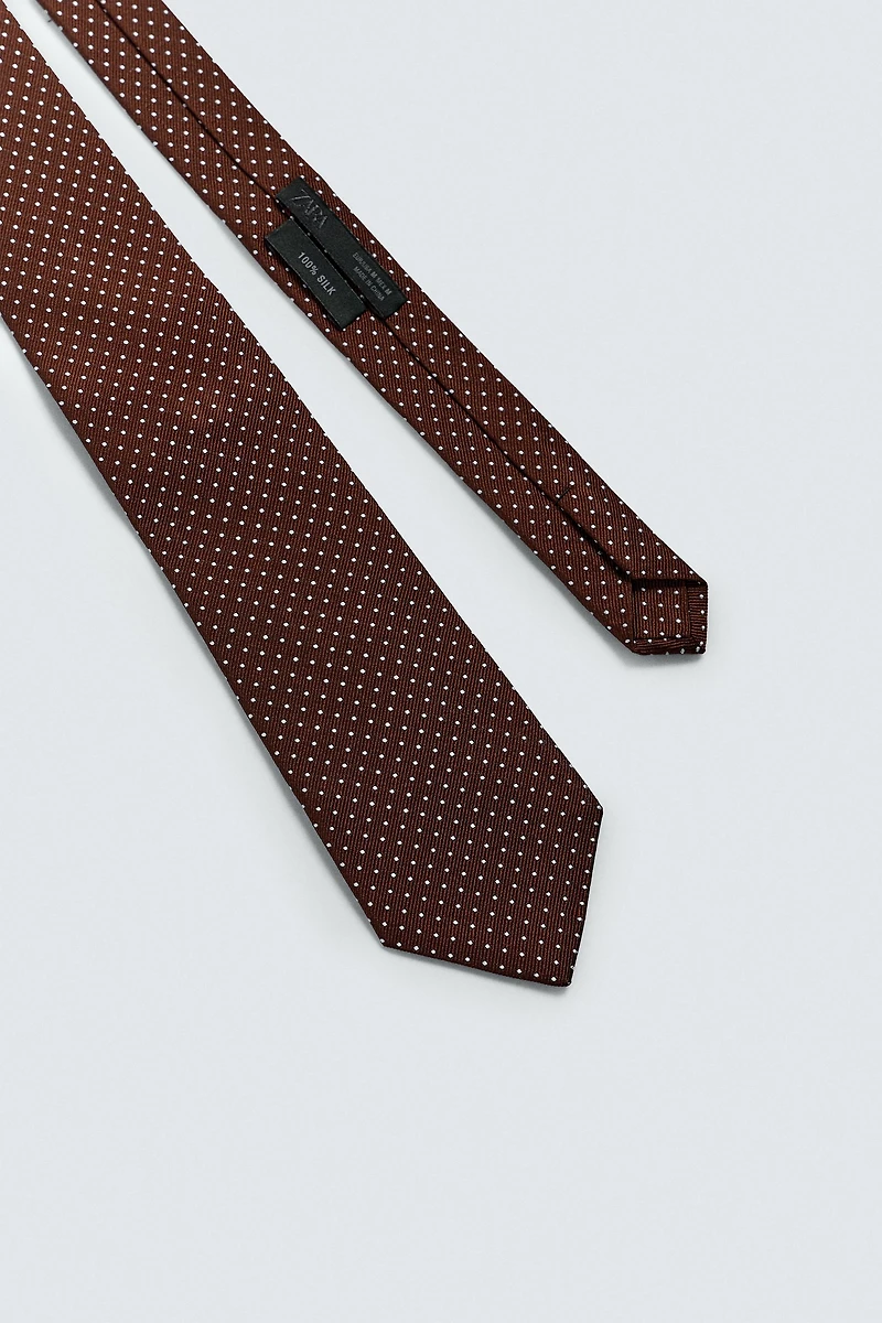 100% SILK POLKA DOT TIE