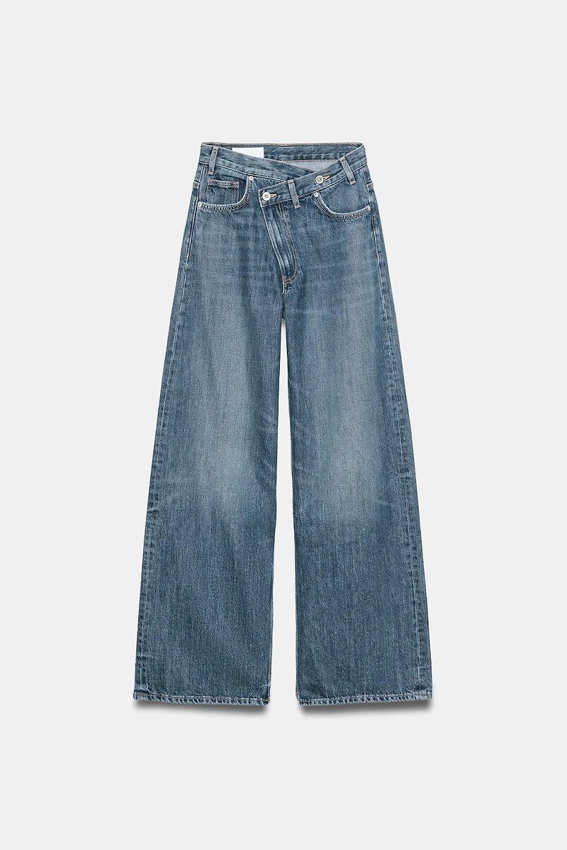 JEANS TRF WIDE LEG TAILLE HAUTE CROISÉE