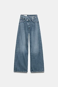 JEANS TRF WIDE LEG TAILLE HAUTE CROISÉE