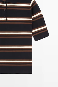 100% Cotton Striped Knit Polo