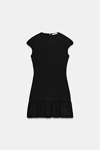 RUFFLED HEM MINI DRESS