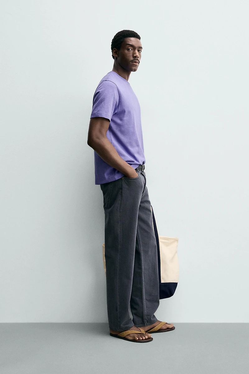 REGULAR FIT SLUB TEXTURE T-SHIRT