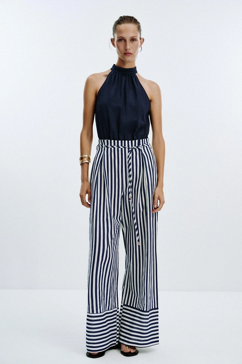 LINEN BLEND LONG JUMPSUIT