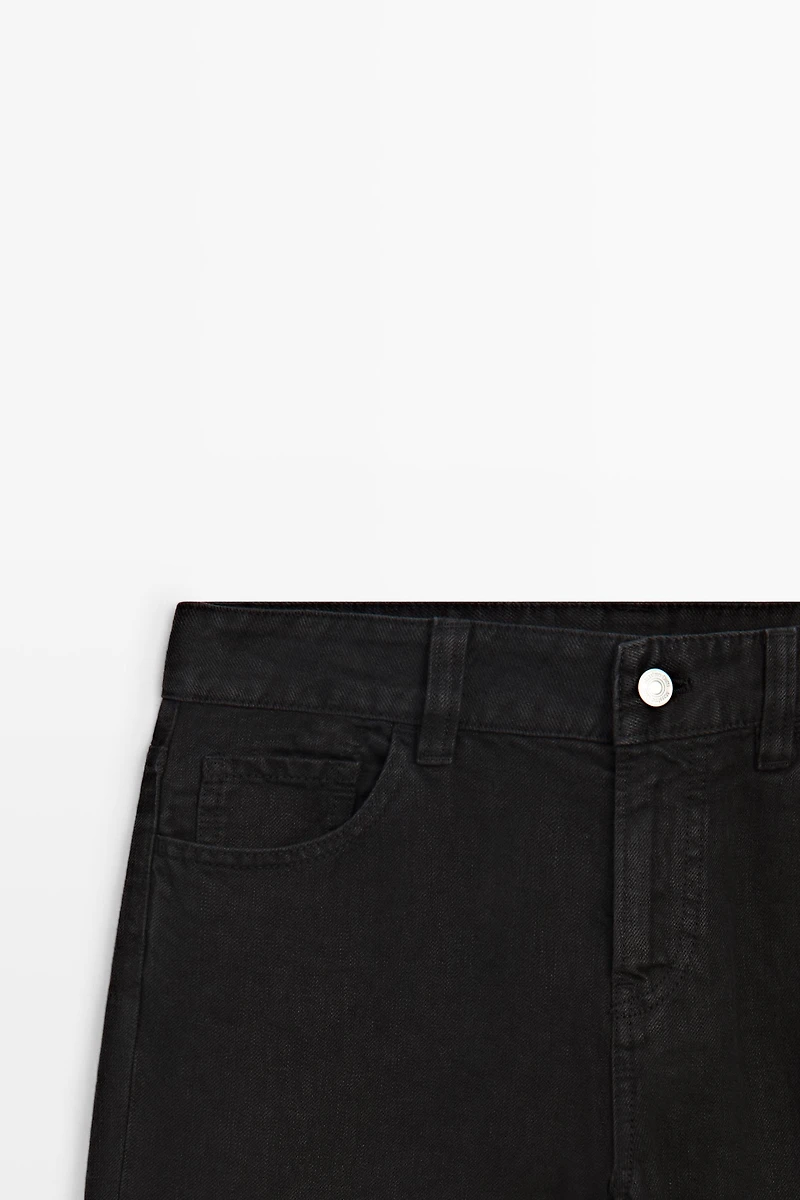Low-rise cropped straight-leg jeans