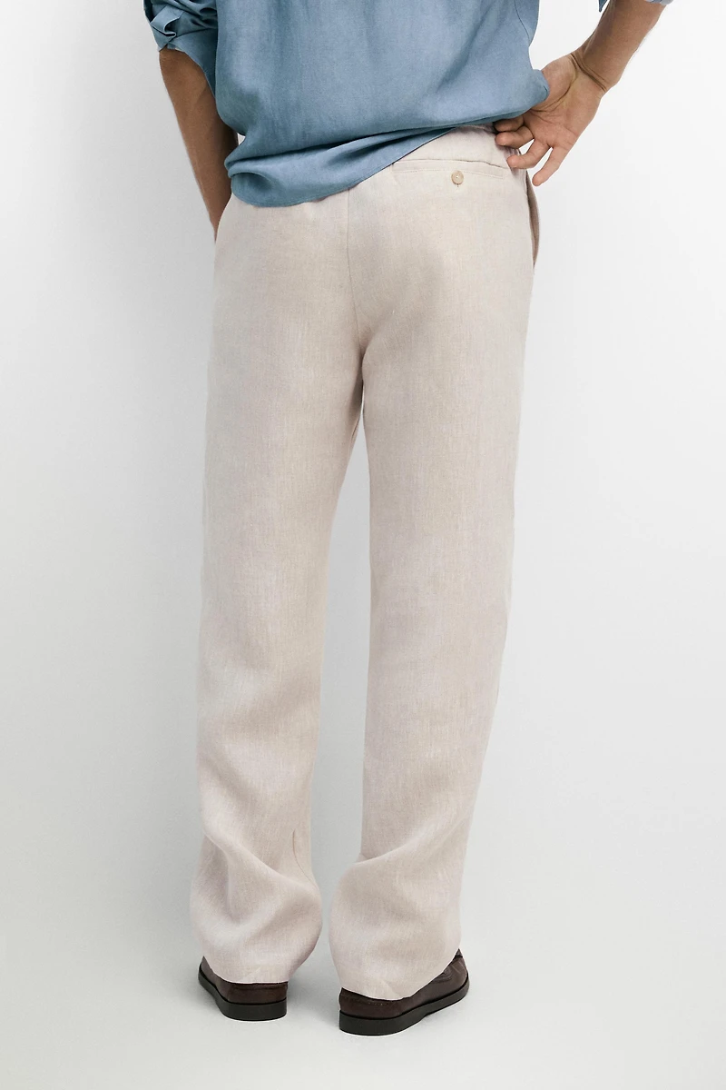 100% linen jogger fit pants