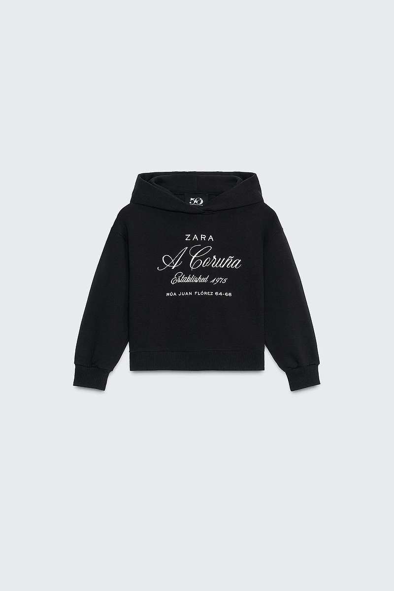 50TH ANNIVERSARY EMBROIDERED TEXT HOODIE