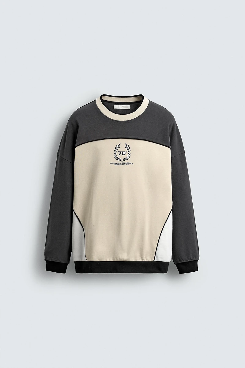 COLOR BLOCK PRINTED SWEATSHIRT