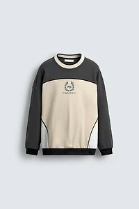 COLOR BLOCK PRINTED SWEATSHIRT