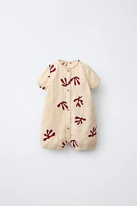 EMBROIDERED TEXTURED ROMPER