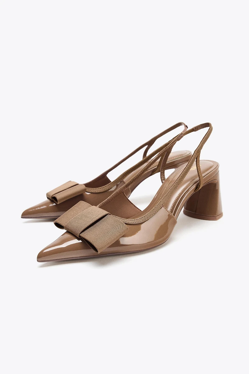 BOW SLINGBACK HEELS