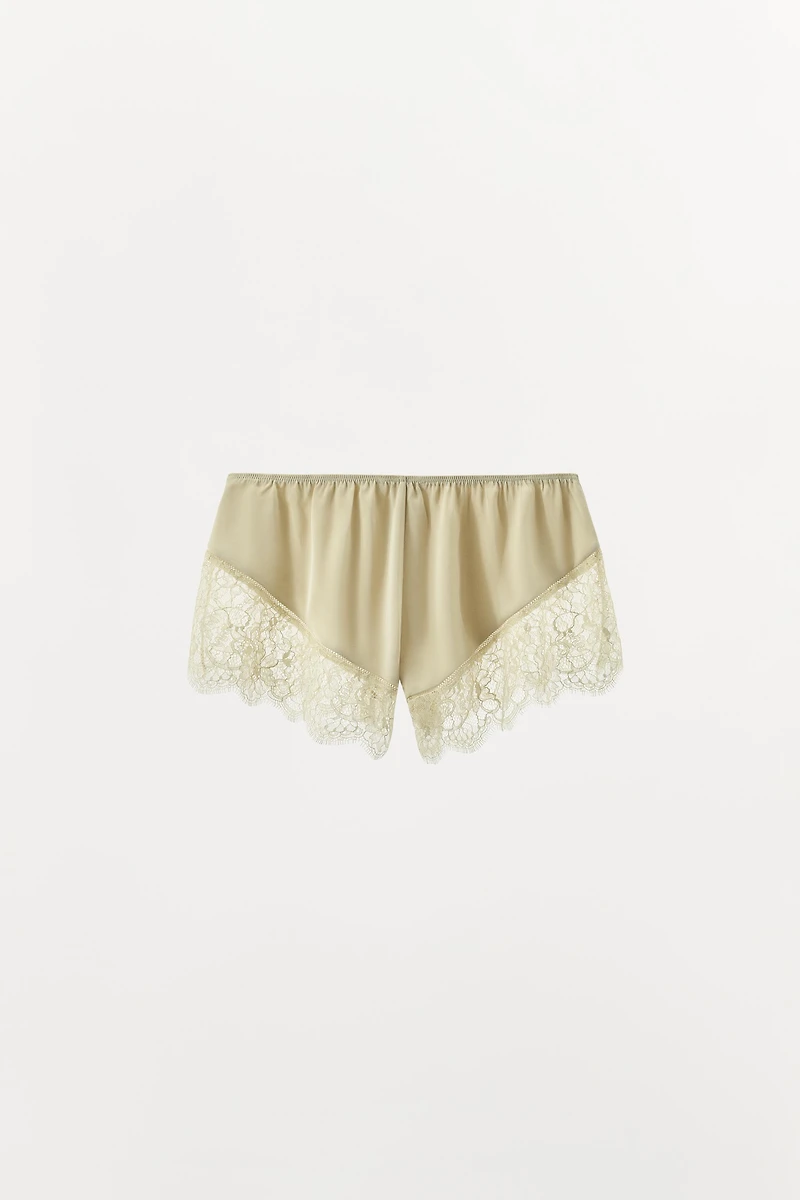 LIMITED EDITION SATIN EFFECT LACE SHORTS