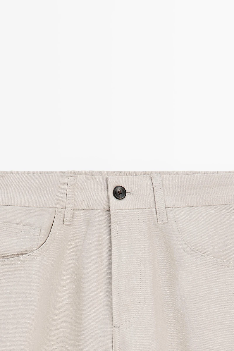 Wide-leg linen trousers