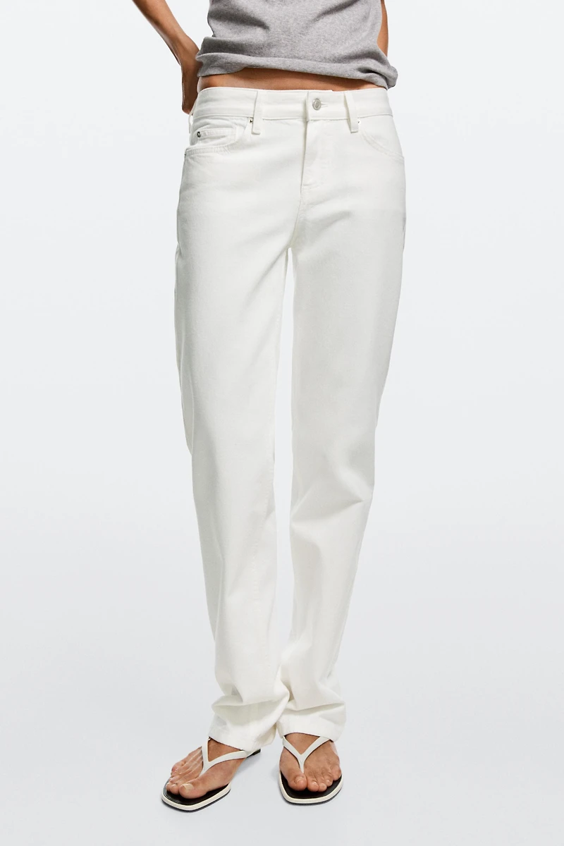 Low-rise straight-leg jeans