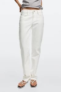 Low-rise straight-leg jeans