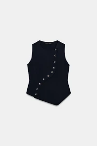 ASYMMETRIC CLOSURE KNIT TOP