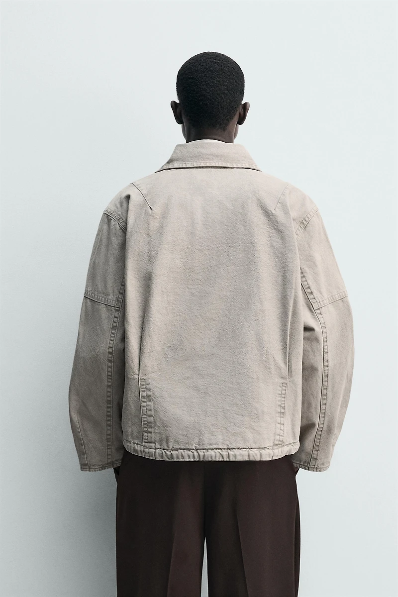 BLOUSON COUPE BOXY EFFET DÉLAVÉ