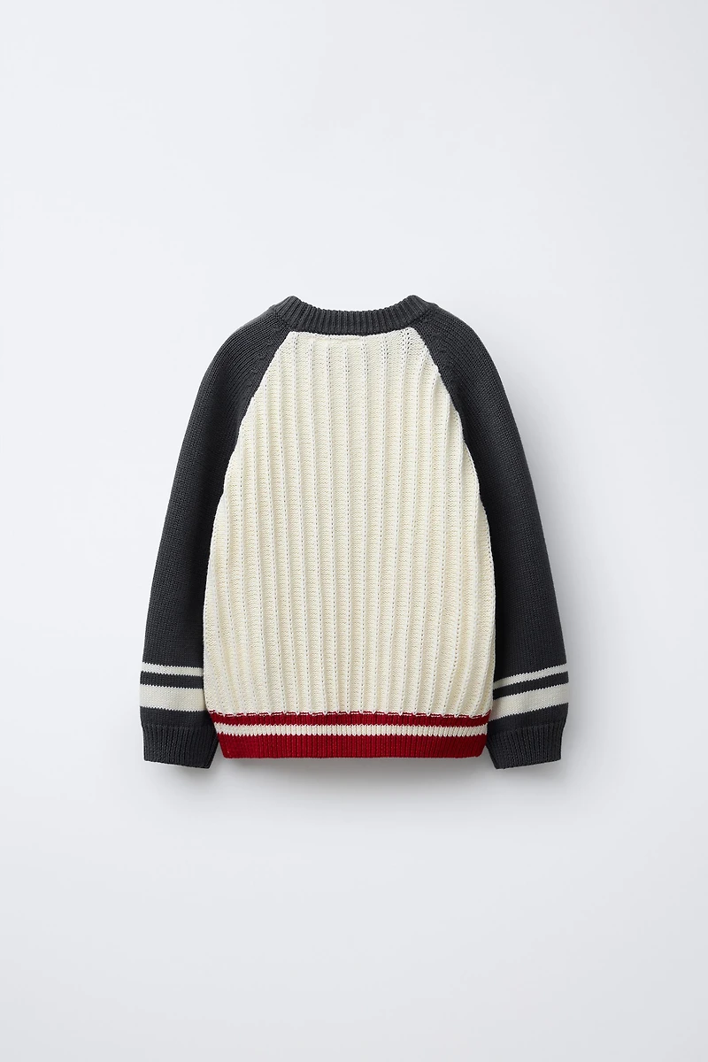 TEXTURED KNIT TEXT JUMPER