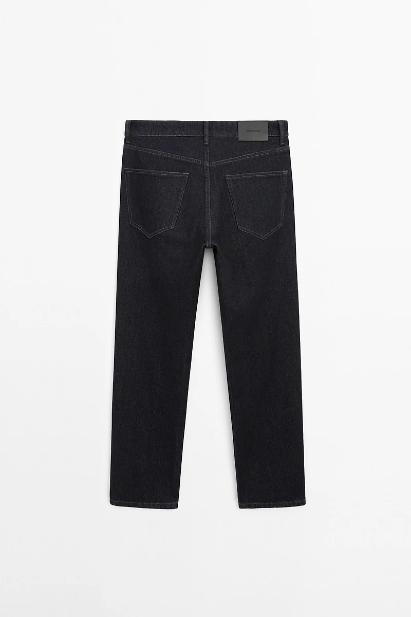 Rinse wash tapered fit jeans