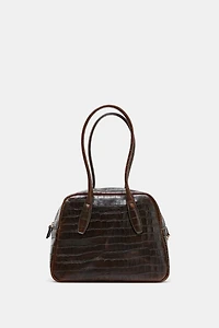 EMBOSSED LEATHER BOWLING BAG