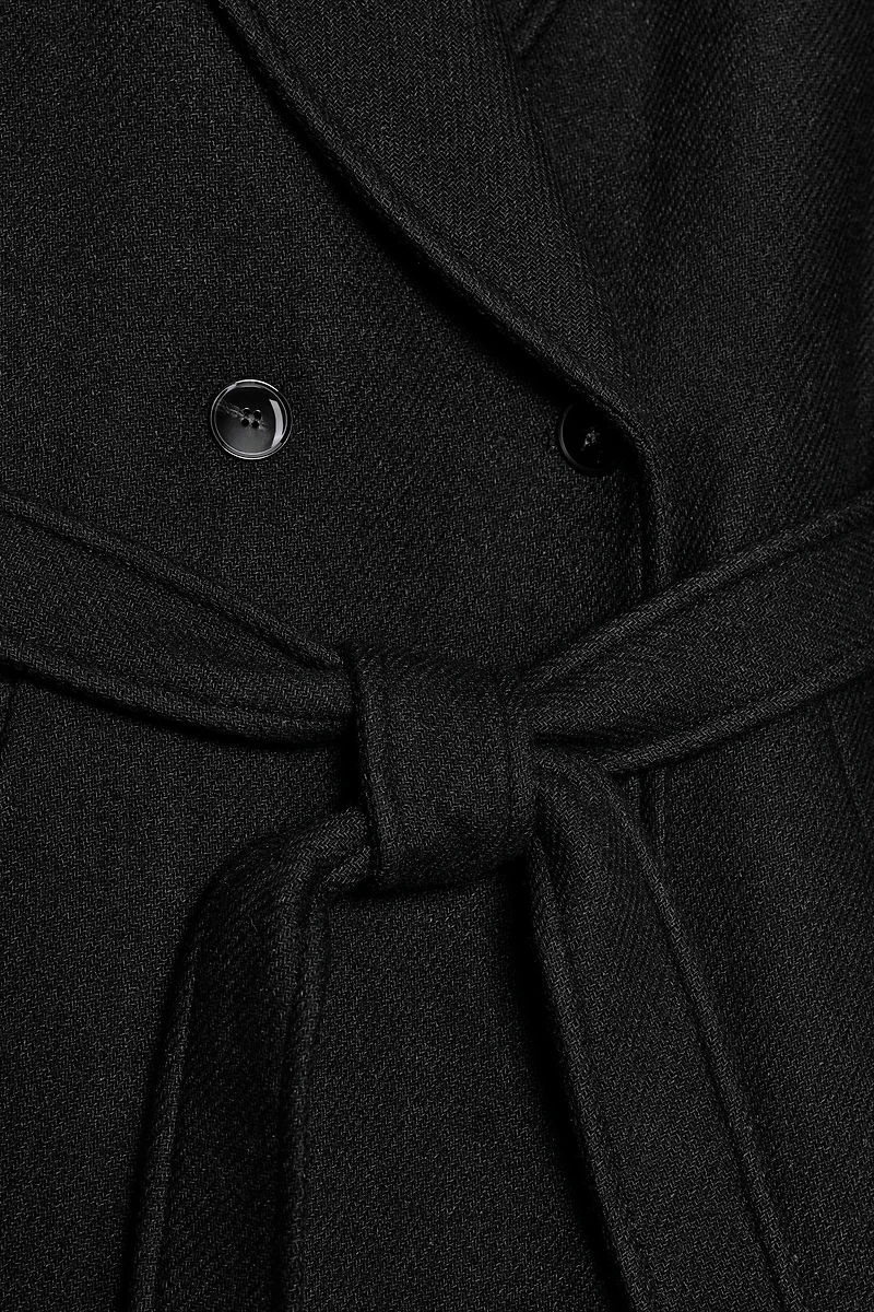 LONG BELTED WOOL COAT