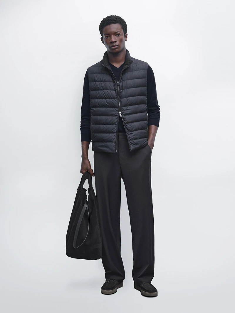 Gilet réversible en duvet hydrofuge mélangé