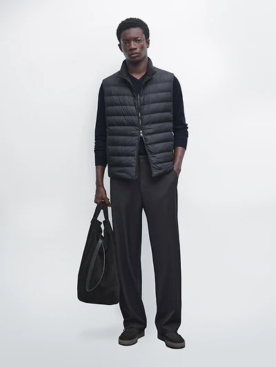 Gilet réversible en duvet hydrofuge mélangé