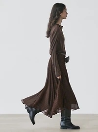 Jupe midi ample à pois