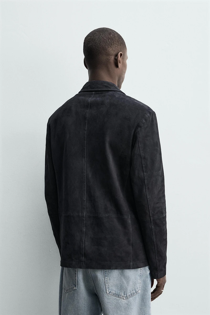 REGULAR FIT SUEDE LEATHER BLAZER