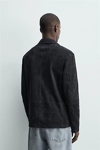 REGULAR FIT SUEDE LEATHER BLAZER