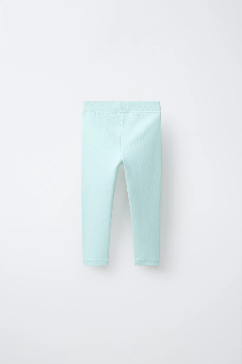 RIBBED LEGGINGS WITH LABEL